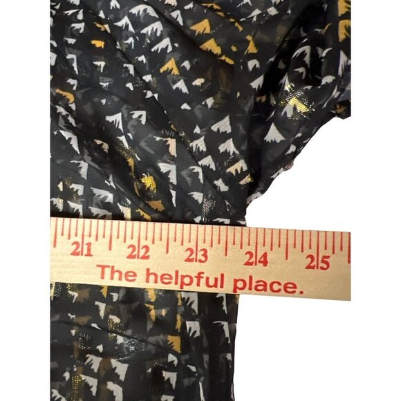 NEW! Badgley Mischka Black White Sheer Button Tassle Blouse Women's Small - Picture 5 of 10